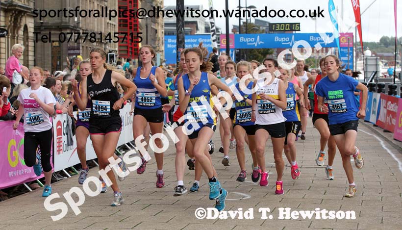Start of the girls BUPA Junior Great North Run. Photo: David T. Hewitson/Sports for All Pics
